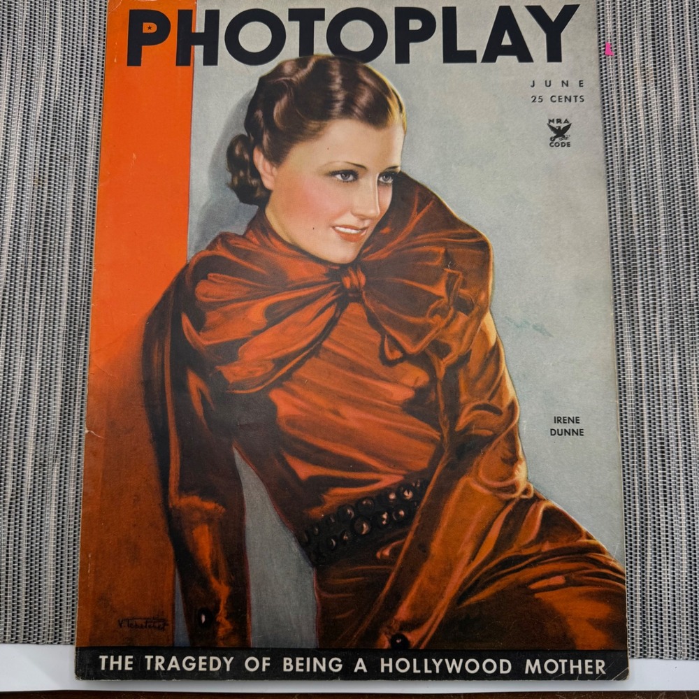 Photoplay‎ Magazine June 1934 Irene Dunne Hollywood Mother Chesterfield Ad 1930s